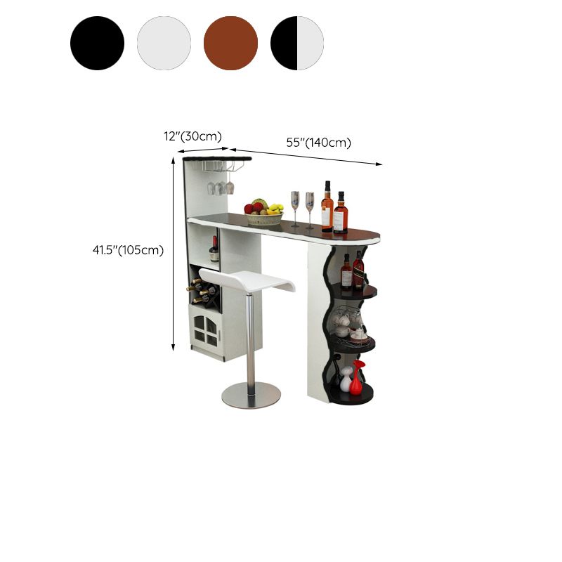 Contemporary Pub Table Specialty 41-inch Bar Table with Wine Rack