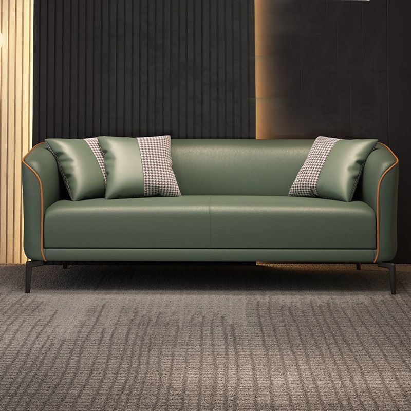 Industrial Living Room Sofa Leather Tuxedo Arm Black Seating