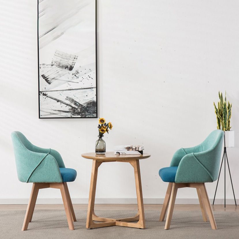 Nordic Style Solid Wood Dining Room Chair Upholstered Arm Chair for Home Use