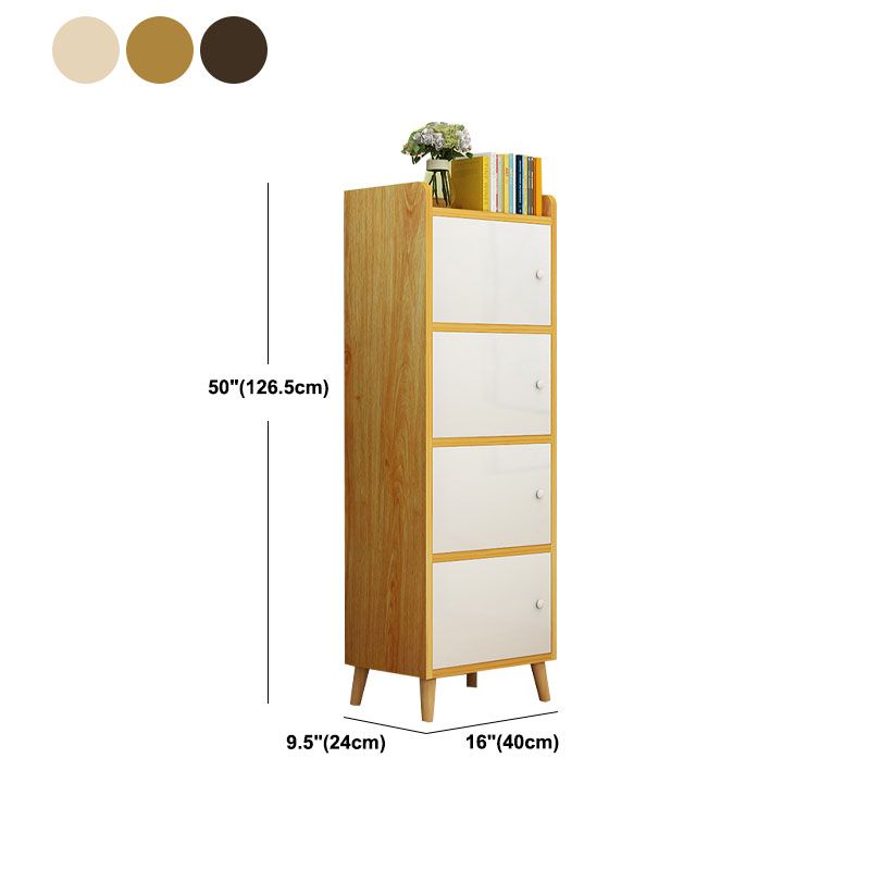 9.4" W Modern Wooden Bookshelf Closed Back Shelf Bookcase with Doors