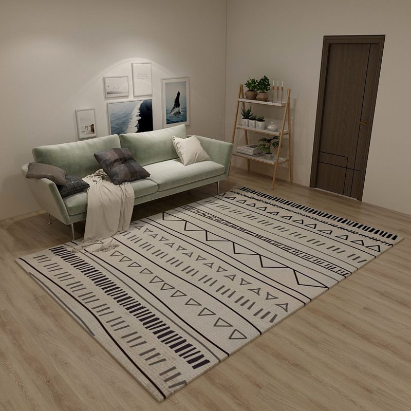 Classical Moroccan Rug Multicolor Seamless Tribal Pattern Rug Non-Slip Pet Friendly Machine Washable Rug for Home Decoration