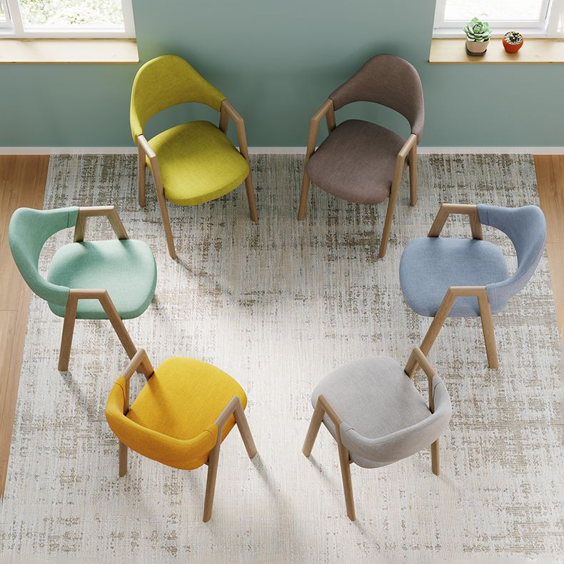 Chaise d'appoint de salle à manger en tissu nordique avec Base en métal, chaise d'appoint à dossier ouvert de 33 pouces de hauteur pour Restaurant