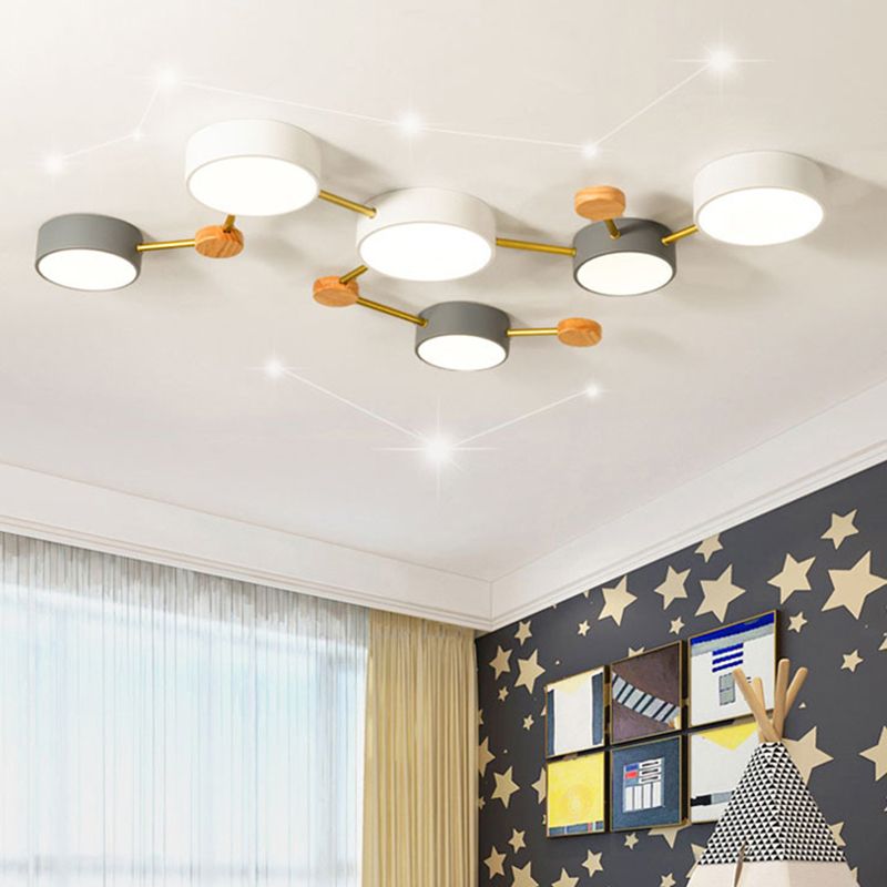 Nordic LED Flush Mount Big Dipper Shaped Bedroom Ceiling Light