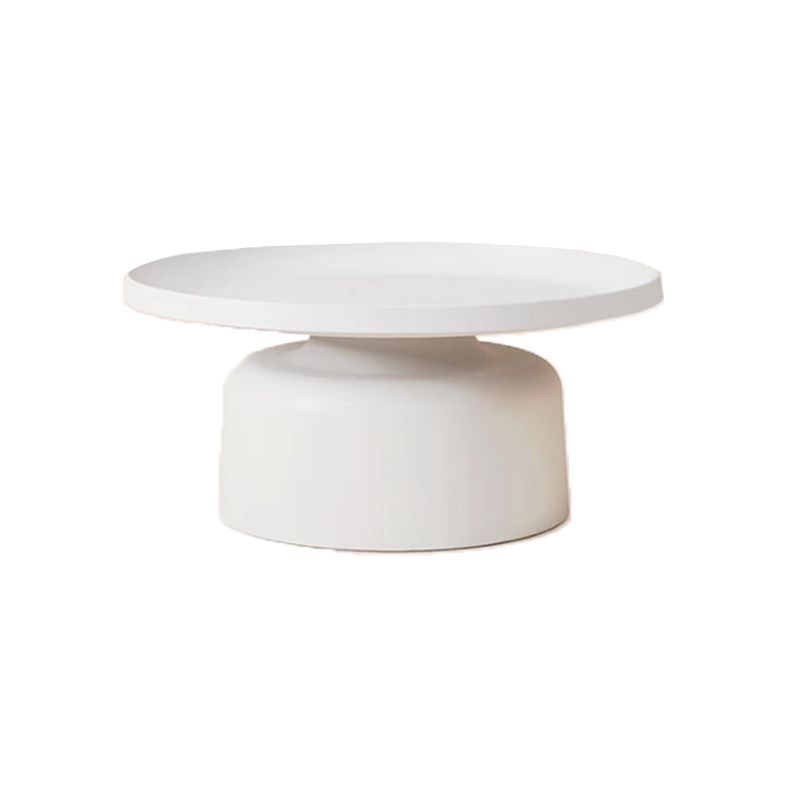 Mid-Century Iron Coffee Table Pedestal Round Tray Top Cocktail Table Set