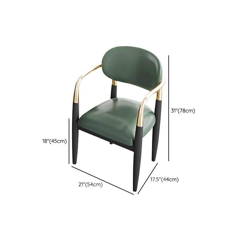 Contemporary Style Arm Chair Metal Dining Room Chair for Home