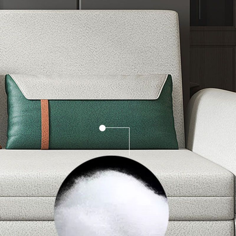 Stain Resistant Sofa Bed Grey Flared Arm Sofa with 3 Pillows