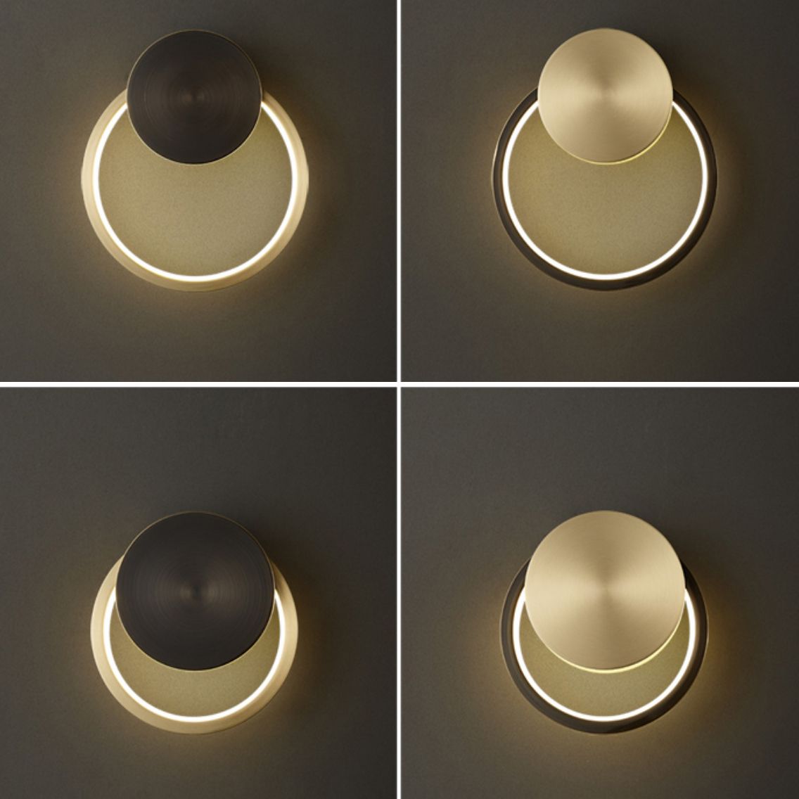 Metal Round Shape Wall Light Modern Style 1 Light Wall Mounted Light Fixtures