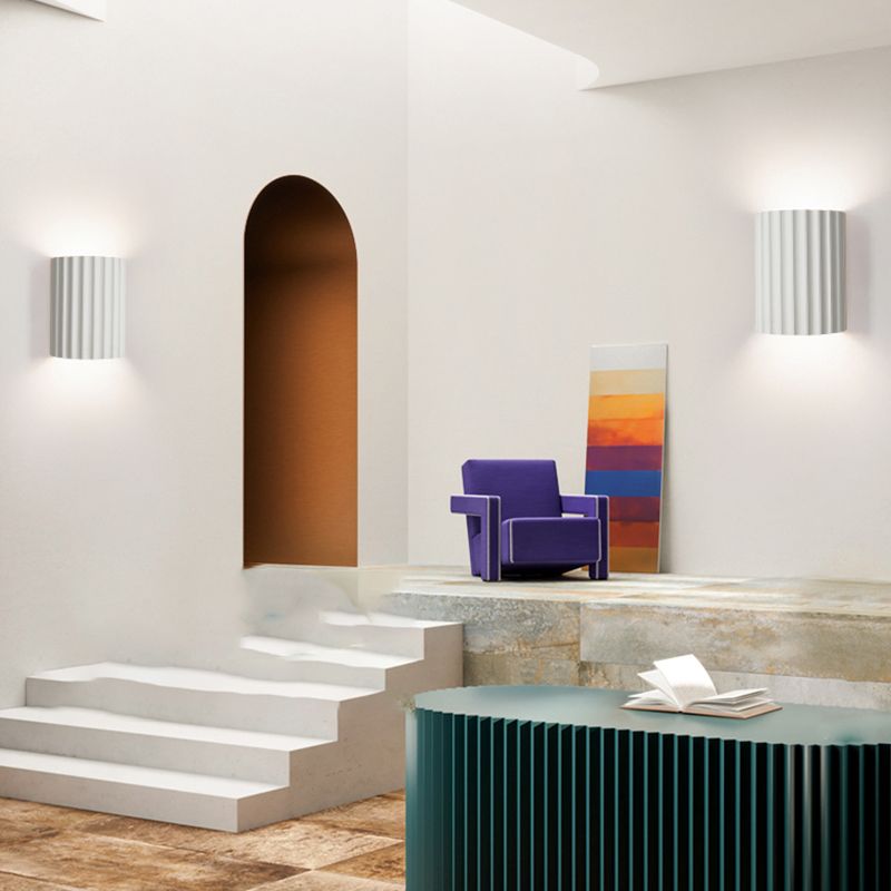 Medio cilindro Maledro de metal mata moderna macarons nórdicos 2 luces luz de pared montado en la pared