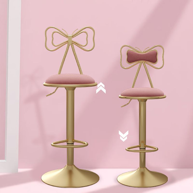 Glam Style Bar-stool with Adjustable Height Swivel Footrest Barstools for Counter Bar