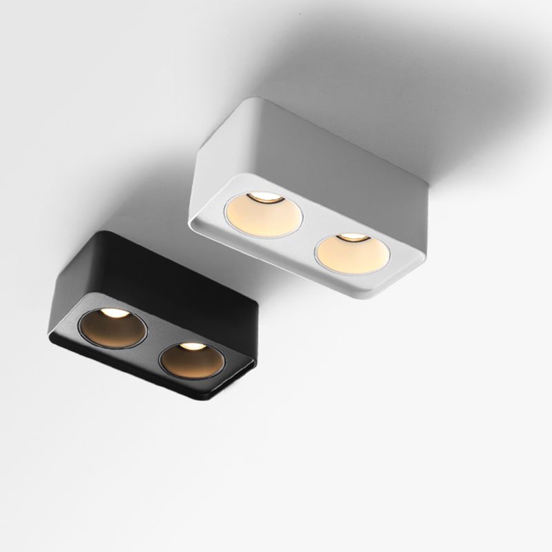 Plafonnier LED de forme rectangulaire, Style Simple et moderne, en aluminium, 2 lumières, montage encastré pour étude