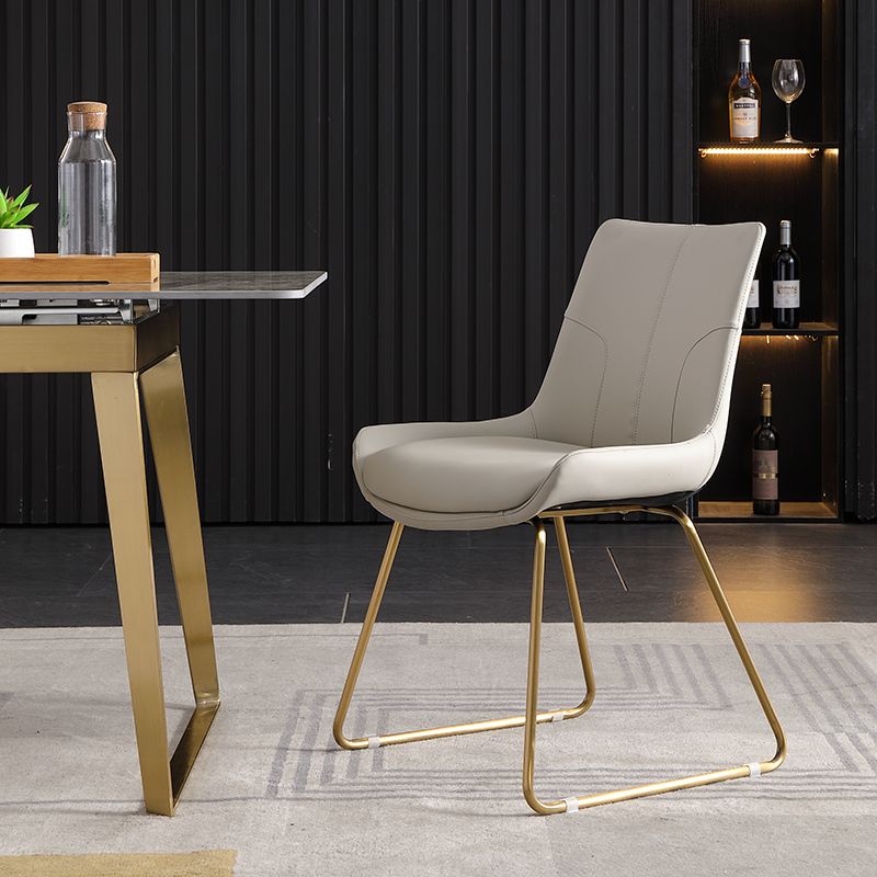 Nordic Style Metal Side Chair Gold Base Side Dining Chair for Bedroom