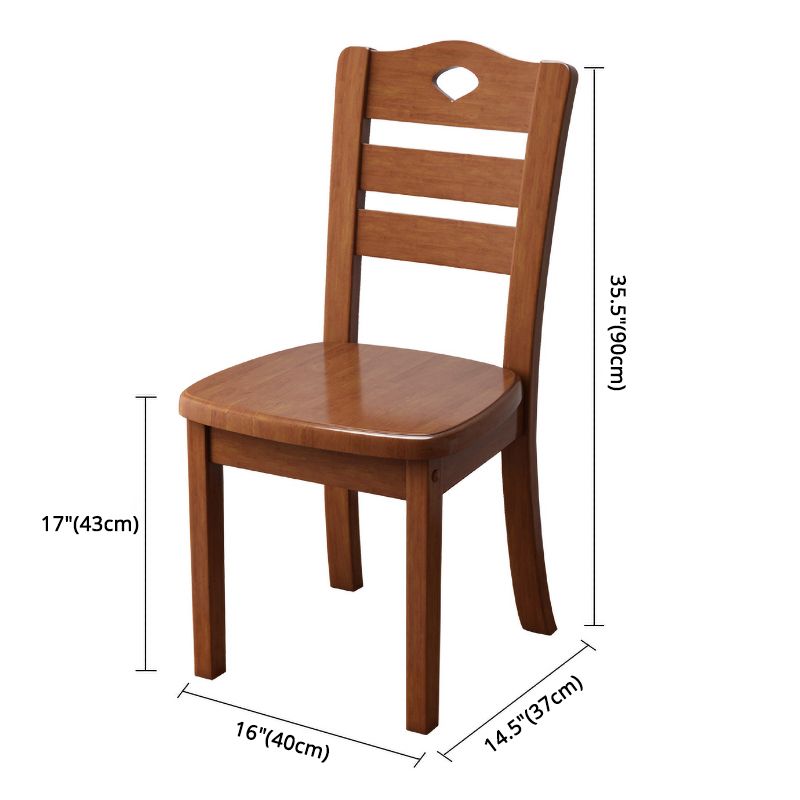 Contemporary Indoor-Outdoor Wood Chair Home Armless Ladder Back Dining Chair