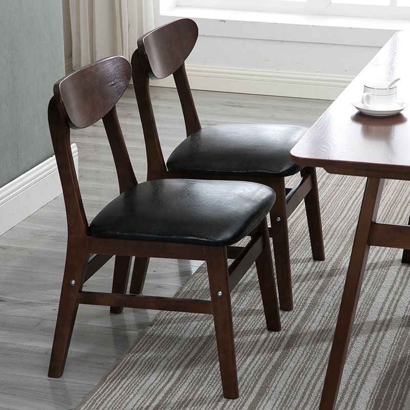 Chaise d'appoint à la maison contemporaine, chaise de salle à manger en bois à dossier ouvert rembourrée