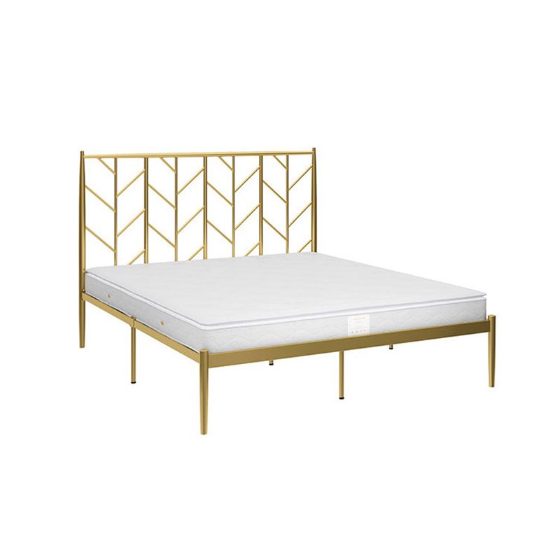 Metal Headboard Standard Bed Rectangular Bed with Custom Legs