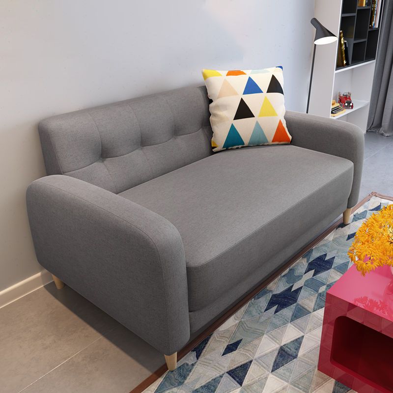 Pure Color Sofa Tufted Back Square Arm Sofa for Living Room  Home