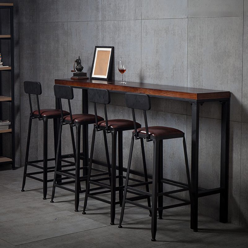 Industrial Rectangle Bistro Bar Table Solid Wood Bar Table for Dining Room