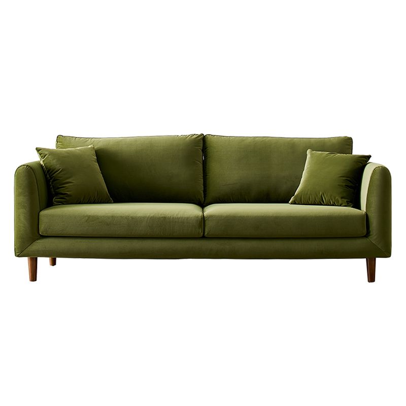 33.46" H Contemporary Velvet Square Arm Sofa with Pillows for Living Room