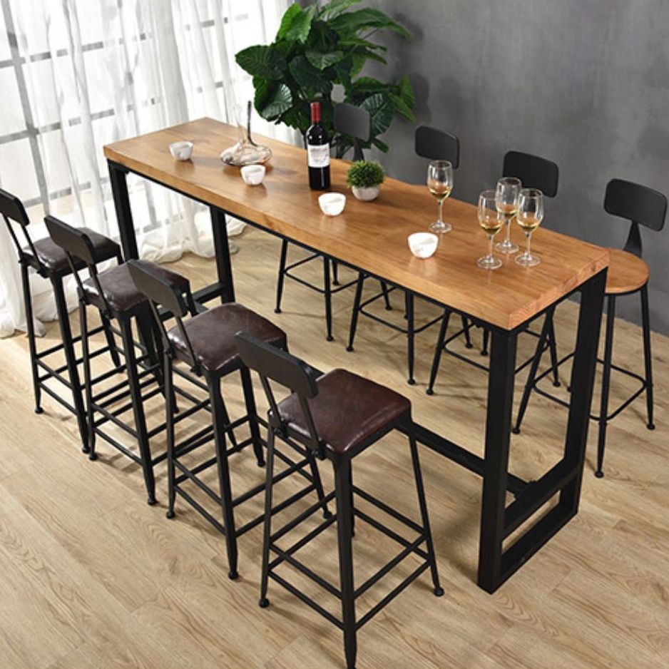 Industrial Table and Stool Set 1/5/9 Pcs Iron Frame Bar Table and Stools