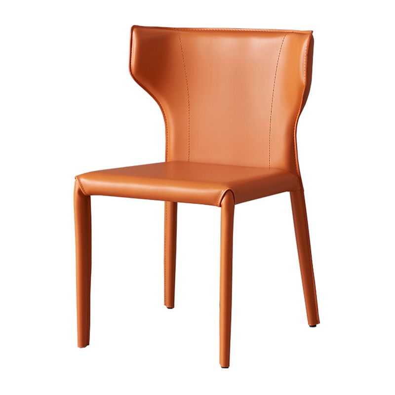 Silla de comedor de estilo moderno, sillón orejero de metal sin brazos para cocina
