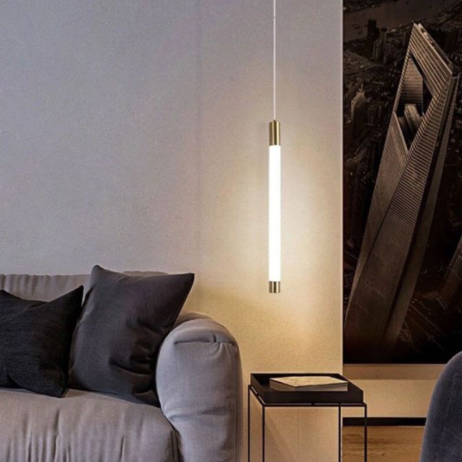 Minimalismo in lega di alluminio LED a LED sospeso MODERNO MODERNO MODERNA Sospensione Long Sussion Aione in oro