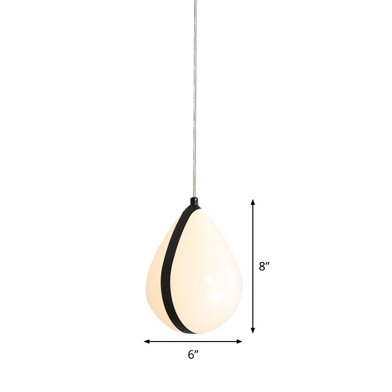 Luce di acque di acqua bianca e nera MODERNA MODERNA 1 LIGHT ACRILICA ACRILICA LAMPIFICA A PENDANT IN LUCE BIANCA/CALDA