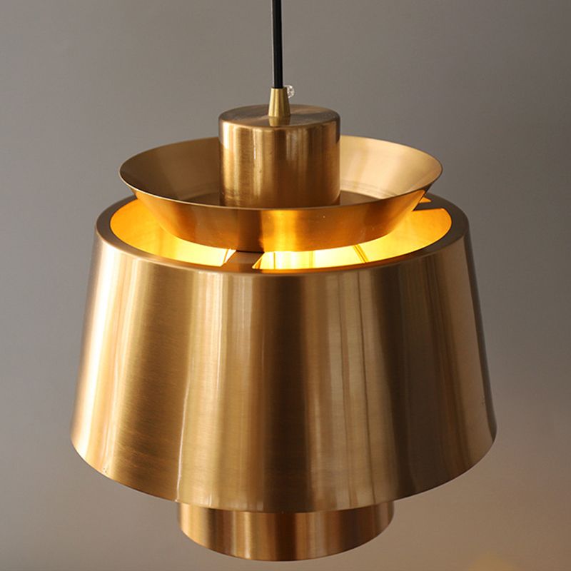Gold 1 Light Pendant Lamp Mid-Century Creative Design Metal Hanging Lamp for Bedroom