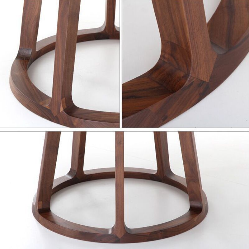 Mesa de comedor de madera maciza de estilo moderno Mesa redonda marrón con base de pedestal para el hogar