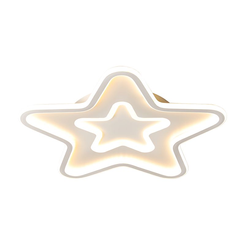 Acrylic Star LED Flush Mount Lamp Simplicity Gold Finish Ceiling Light for Child Room