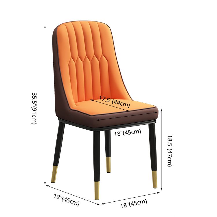 Scandinavian Style Metal Dining Chair Dining Room Parsons Armless Chair