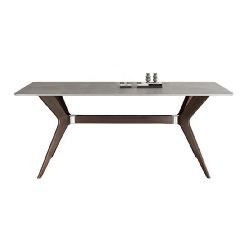 Medieval Modern Stone Dining Table Trestle Base Table for Dining Room