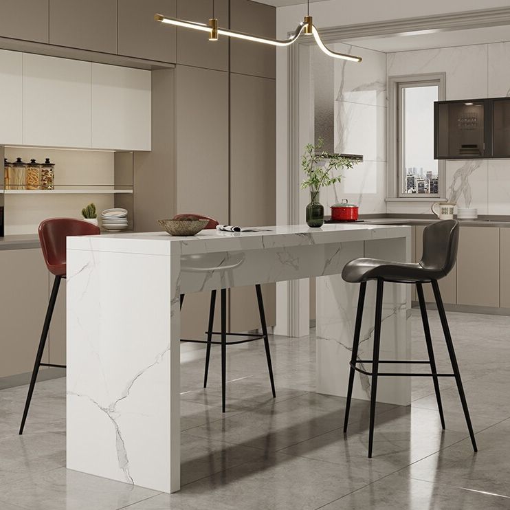 Contemporary Living Room Rectangle Double pedestal Bar Dining Table