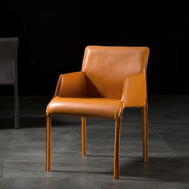 Contemporary Arm Chair Solid Back Dining Room Chair for Kitchen