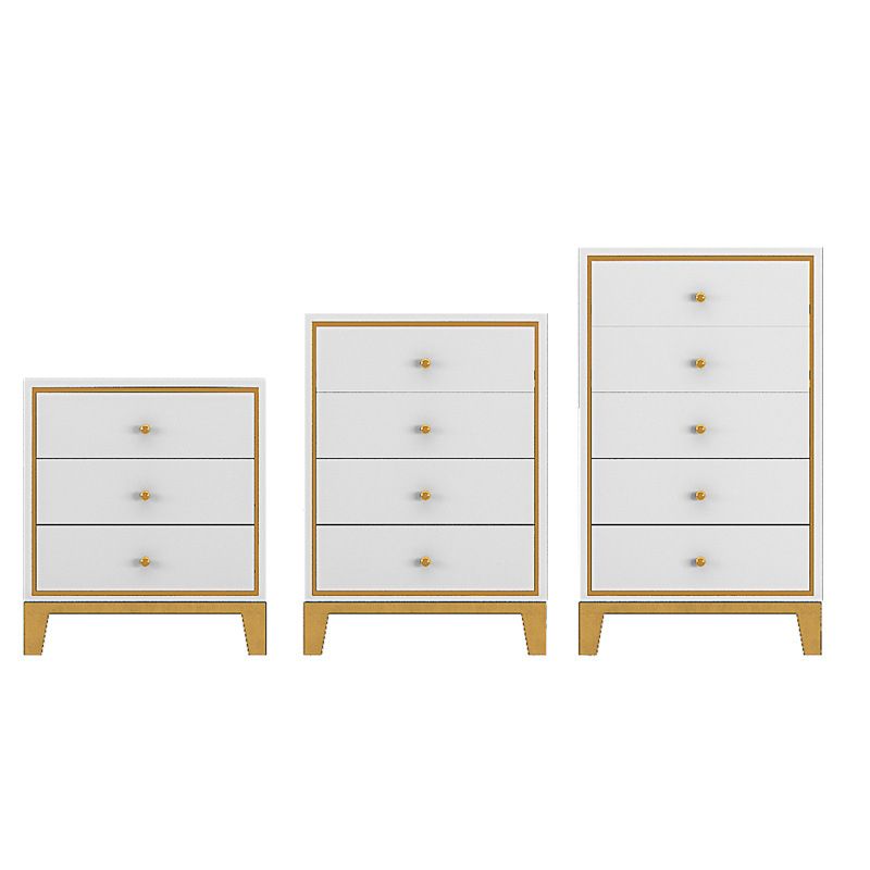 Glam Vertical Bedroom Chest Wooden Storage Chest with Drawers