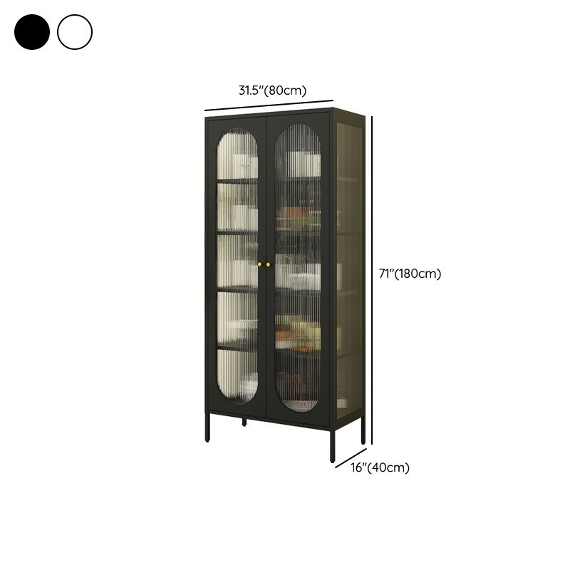 Scandinavian Metal Bookshelf Standard Closed Back Bookcase with Cabinets