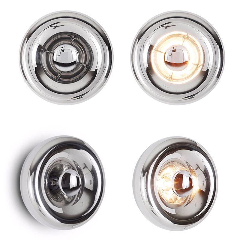 Circle Mouth-Blown Glass Wall Lamps 1-Light Contemporary Style Wall Mount Lamp