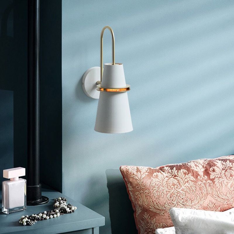 Modern Style Cone Shape Wall Sconce Metal 1 Light Sconces for Bathroom