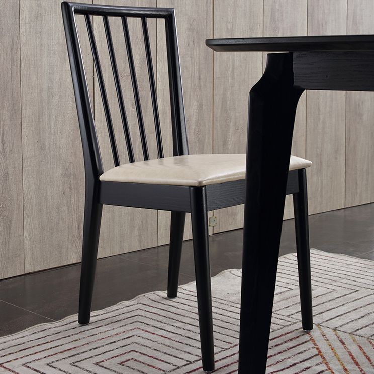 Chaise d'appoint de salle à manger moderne, chaise à dossier à lattes en bois de 16,5 pouces de large pour un usage domestique