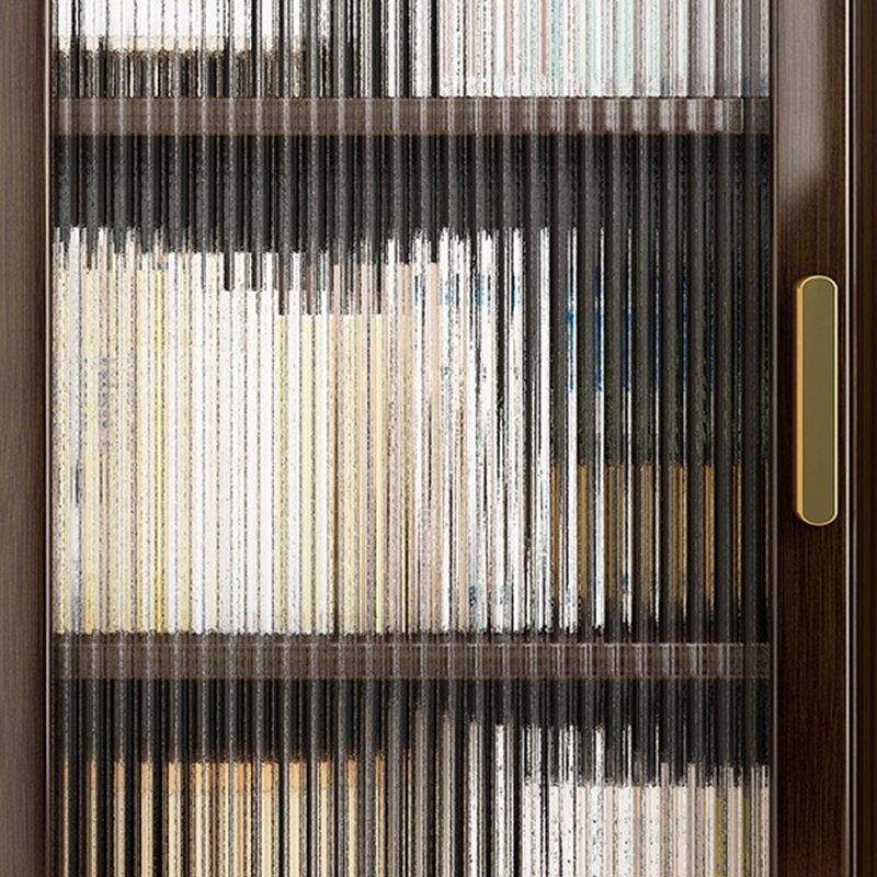 Glam Style Acrylic Door Server Bamboo Dinner Server with 1 Drawer