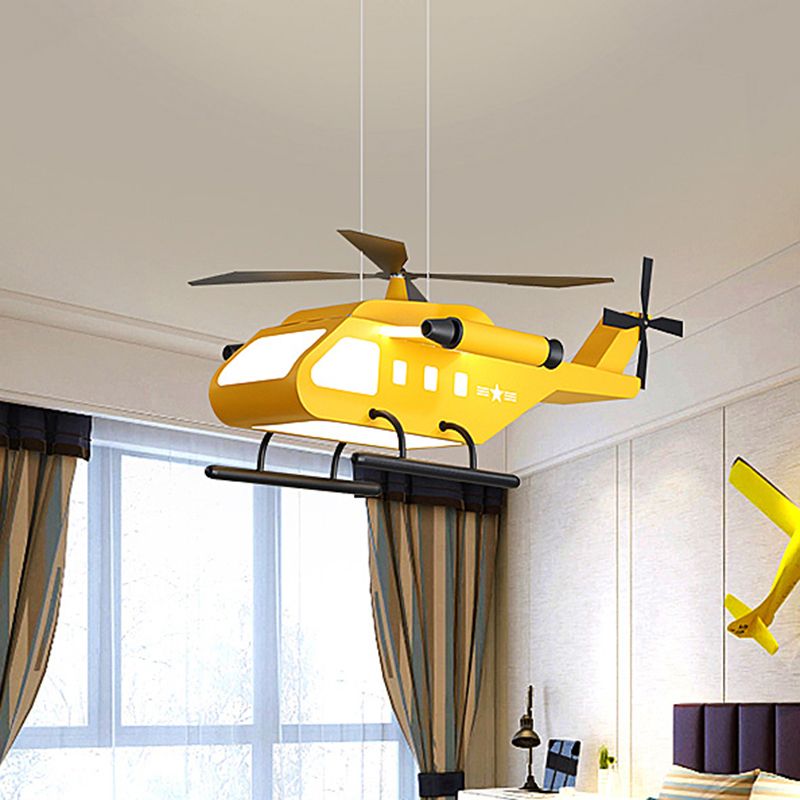 Hélicoptère LED Suspension luminaire de style enfant de style métal.