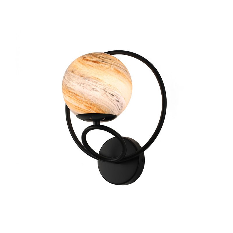 Contemporary Wall Sconce Globe Glass Wall Light Fixture for Living Room