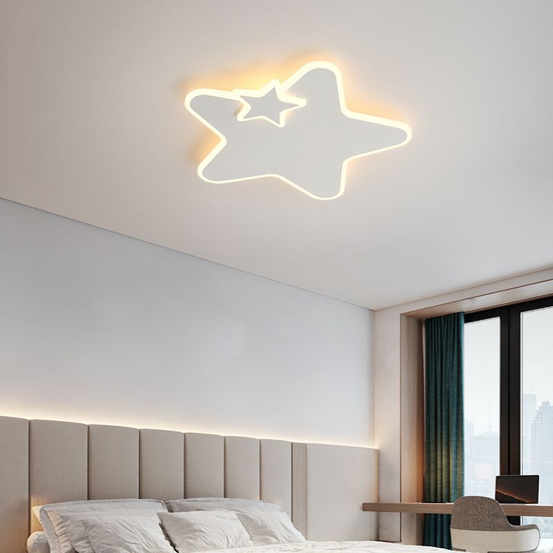 White LED Ceiling Light Children Star Flush Mount Lighting for Foyer