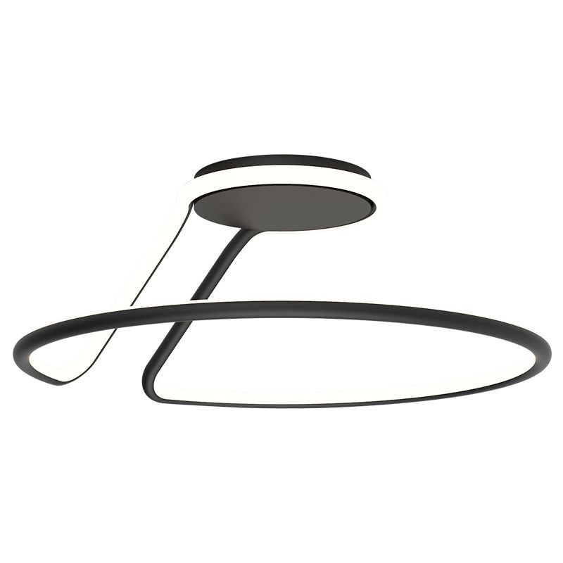 Line Shape LED Ceiling Lamp Modern Iron 1 Light Flush Mount for Bedroom