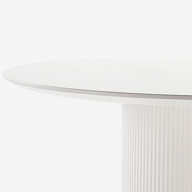 Modern Round Dining Table for 2 Persons Wooden Pedestal Base