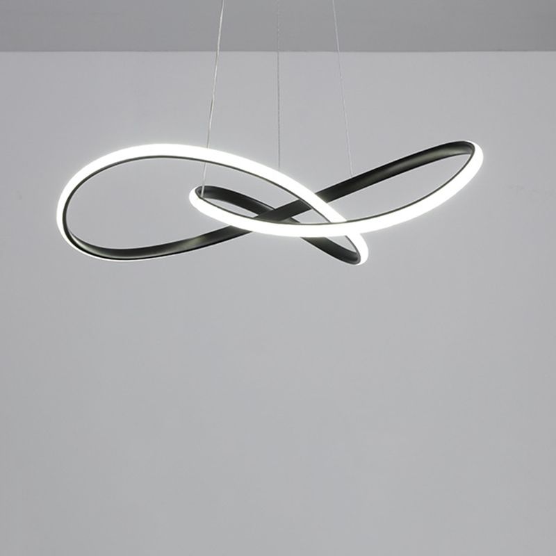 24.5" Wide Modern Chandelier Twisted LED Ceiling Lamp for Living Room Bedroom