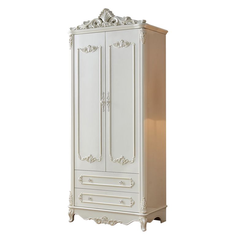 French Country Wardrobe Solid Wood Wardrobe Closet with Cloth Rod
