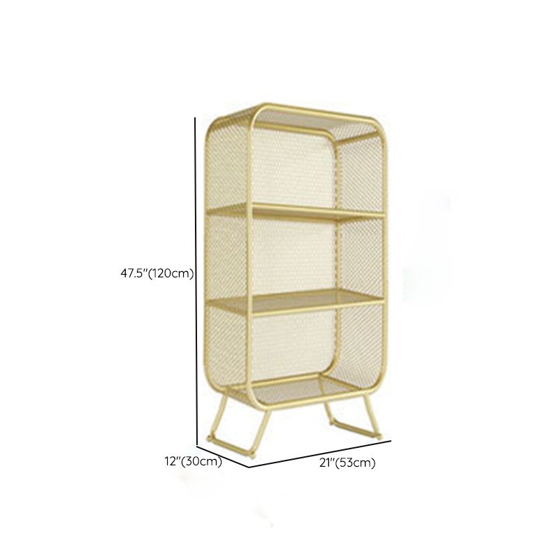 Scandinavian Antique Finish Shelf Bookcase Metal Standard Bookshelf