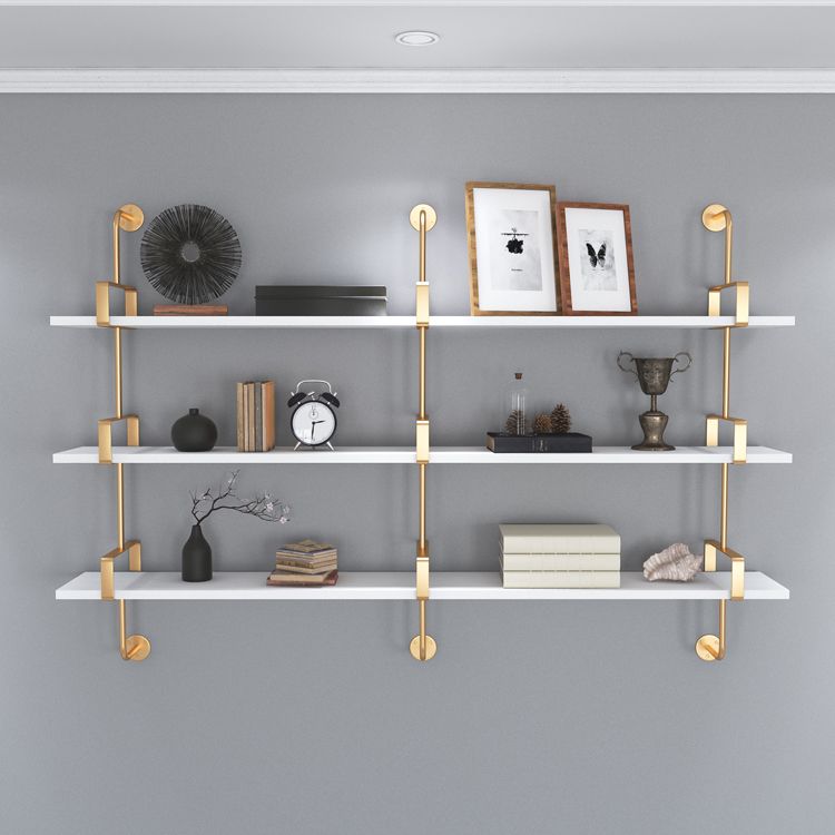 Wall Mounted Storage Bookshelf Nordic Style Bookcase with Shelves