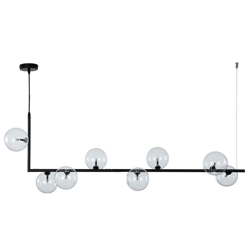 Round Glass Multi Light Pendant Contemporary Style Ceiling Pendant Light for Dinning Room