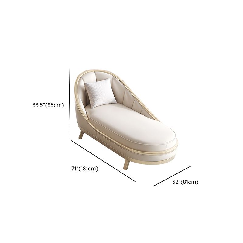 Contemporary Genuine Leather White Cushions Living Room Settee