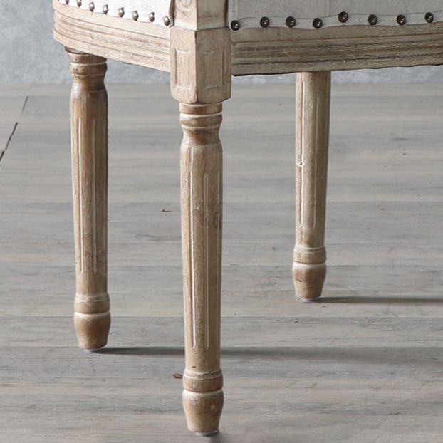 Solid Wood Country Style Dining Room Chairs Matte Finish Open Back Dining Arm Chairs